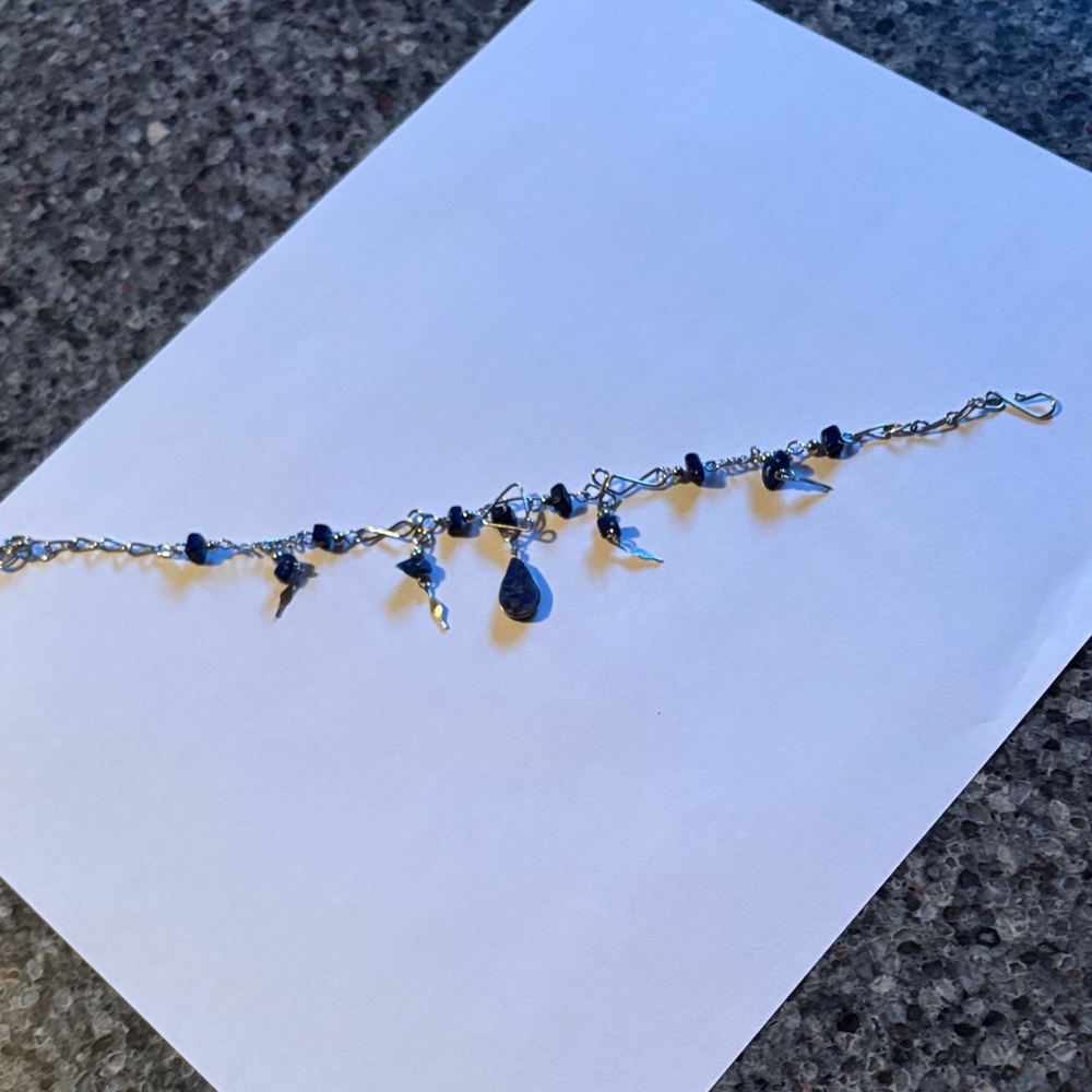 Chic Silver and Blue Charm Bracelet